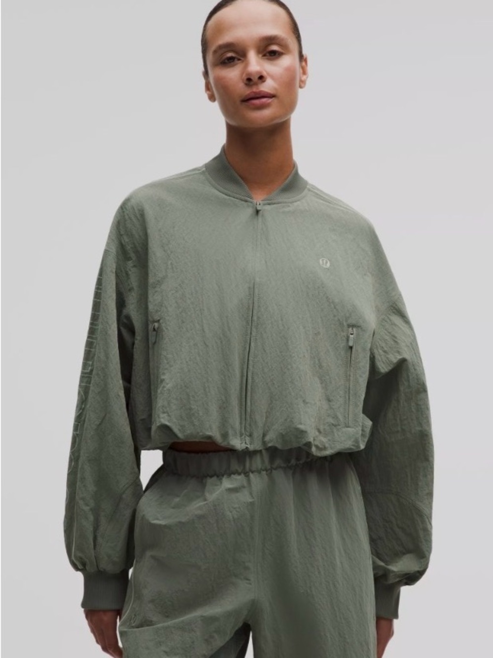 lululemon athletica Olive Green Lightweight Women's Bomber Jacket